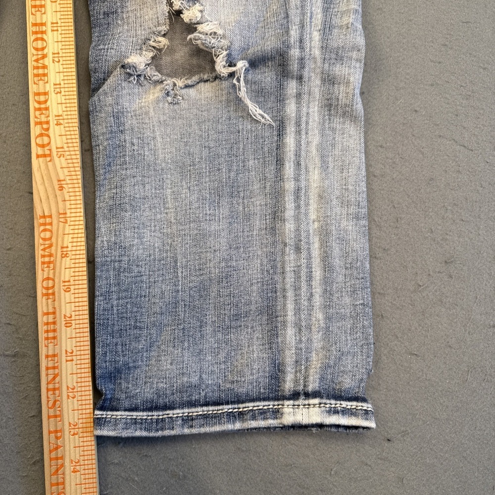 Miss Me JEANS WOMENS 32 EASY CROP Embroidered Flower Stretch Denim WHISKERING - Picture 5 of 9